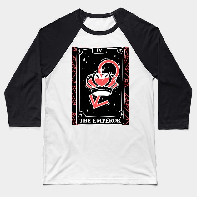 The Emperor Tarot Card and Crystals Graphic Baseball T-Shirt by WonderfulHumans